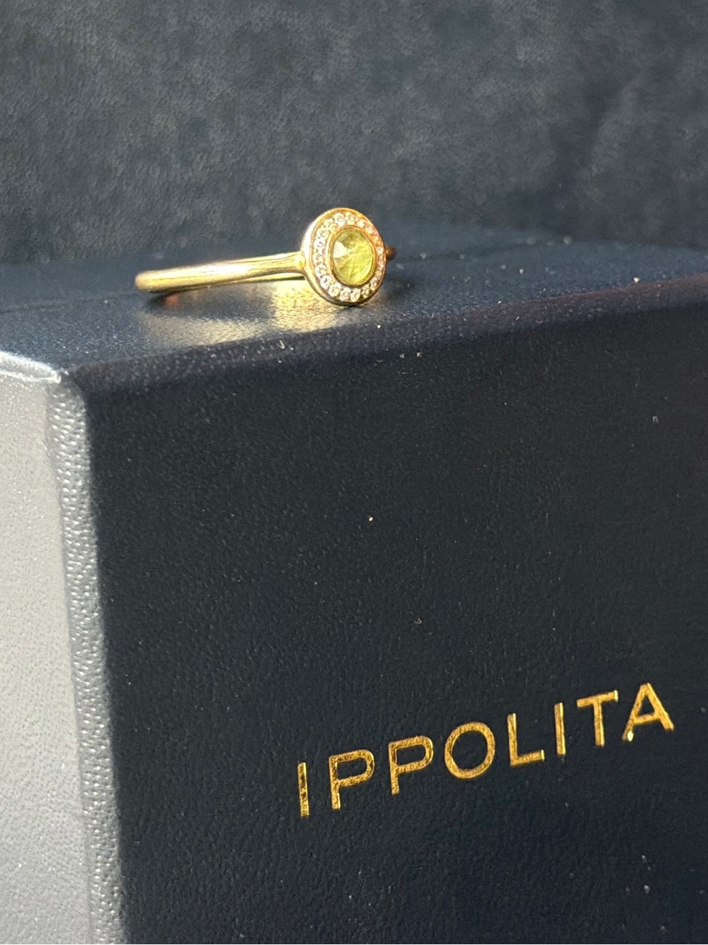 Ippolita 18k Gold Peridot w Diamonds Lolipop Mini Ring -6.5 Like NEW - Picture 4 of 11